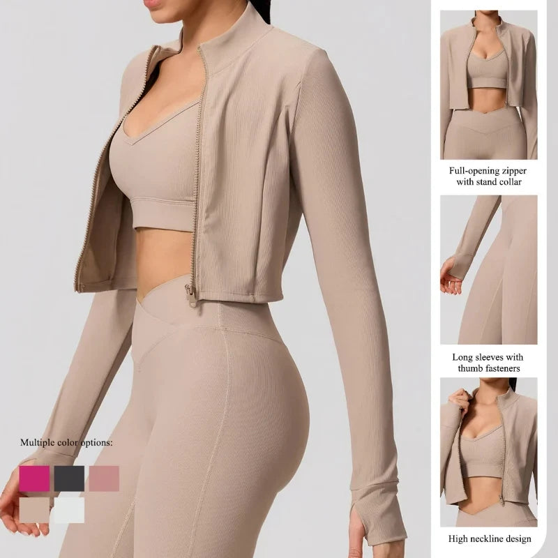 Cropped Zip Training Jacket