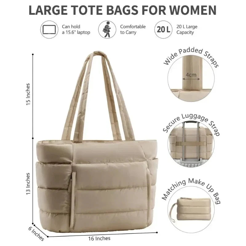 Puffer Laptop Tote Bag
