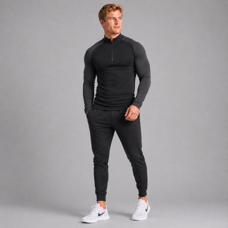 Ribbed Quarter-Zip Training Top