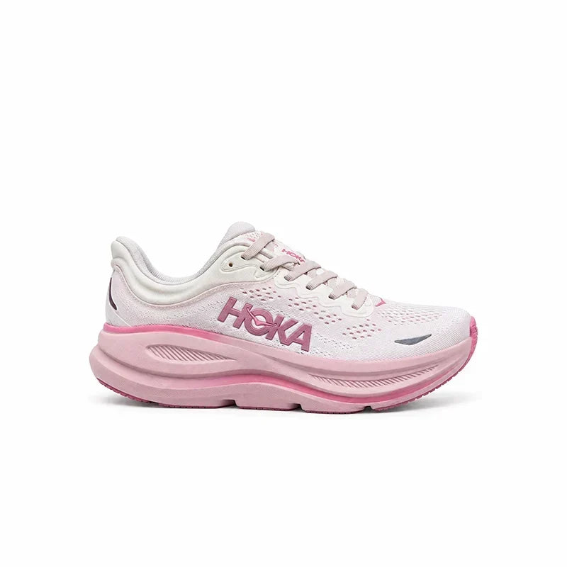 Hoka Bondi 9 White Pink Opal – Running Shoes Women's